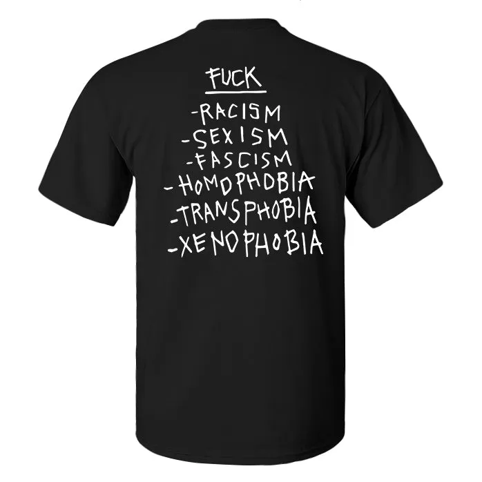 -RACISM -SEXISM -FASCISM -HOMDPHDBIA Printed Men's T-shirt sold by Polyalien product image thumbnail 2