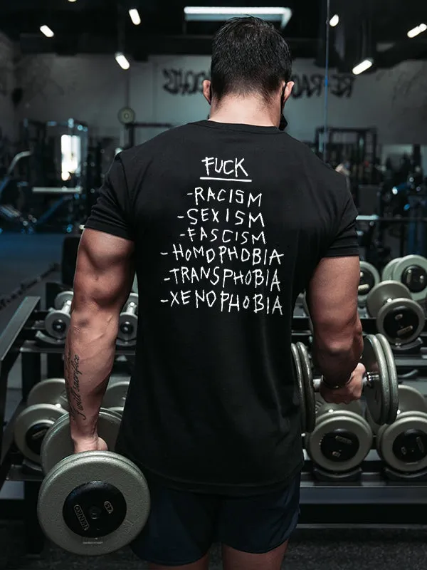 -RACISM -SEXISM -FASCISM -HOMDPHDBIA Printed Men's T-shirt sold by Polyalien product image thumbnail 3