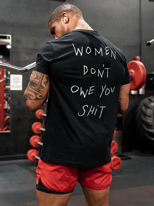 Women Don‘T Owe You Shit Printed Men's T-shirt sold by Polyalien product image thumbnail 3