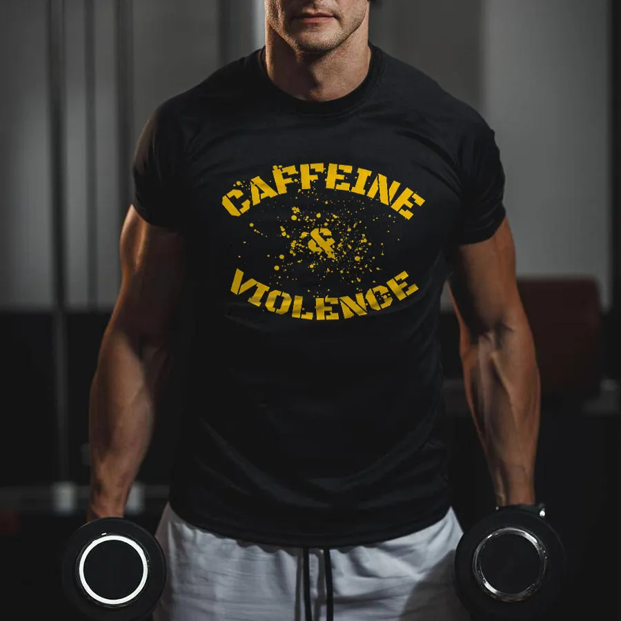 Caffeine & Violence Printed Men's T-shirt sold by Polyalien