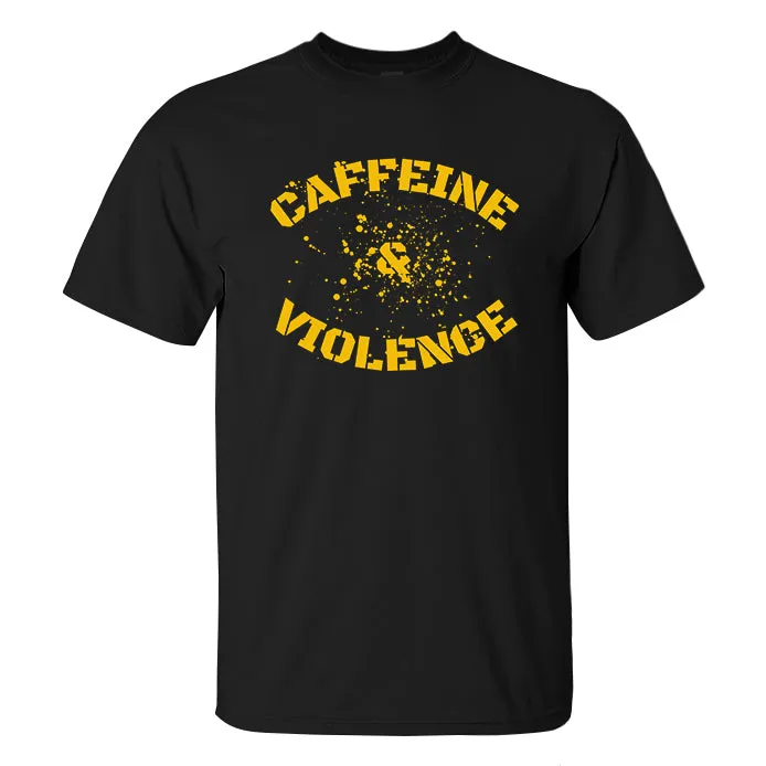 Caffeine & Violence Printed Men's T-shirt sold by Polyalien product image thumbnail 2
