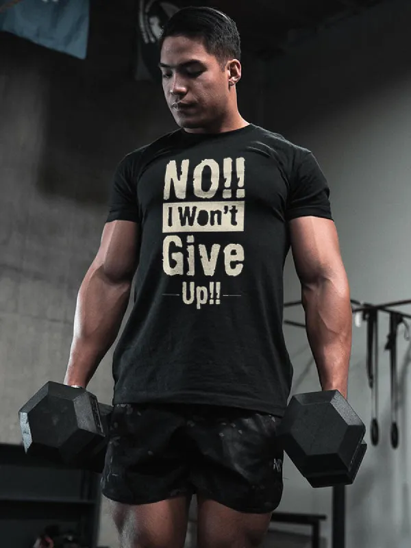 No!! I Won't Give Up!! Printed Men's T-shirt sold by Polyalien