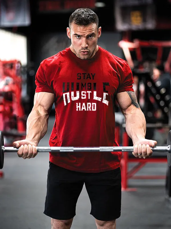 Stay Humble Hustle Hard Printed Men's T-shirt sold by Polyalien