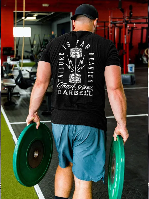 Failure Is Far Heavier Than My Barbell Printed Men's T-shirt sold by Polyalien