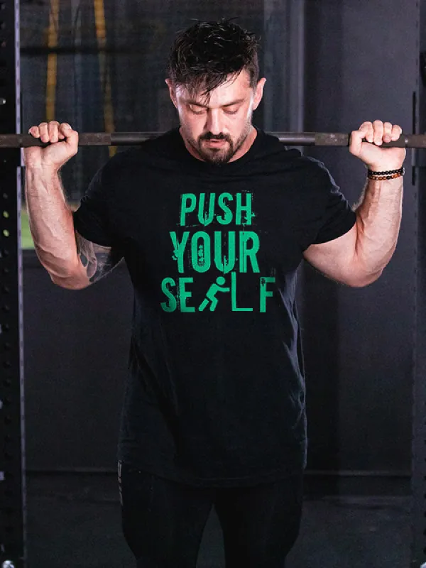Push Yourself Printed Men's T-shirt sold by Polyalien
