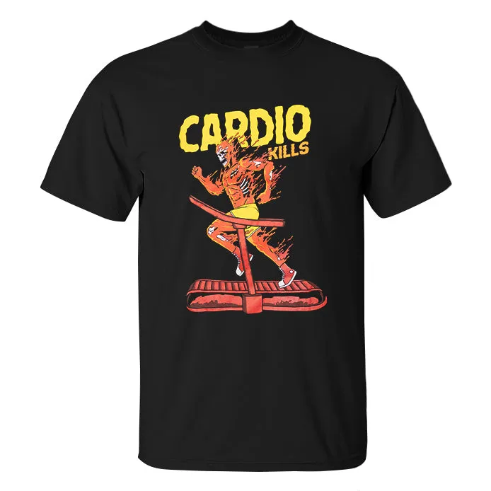 Cardio Kills Skull Print Men's T-shirt sold by Polyalien product image thumbnail 2
