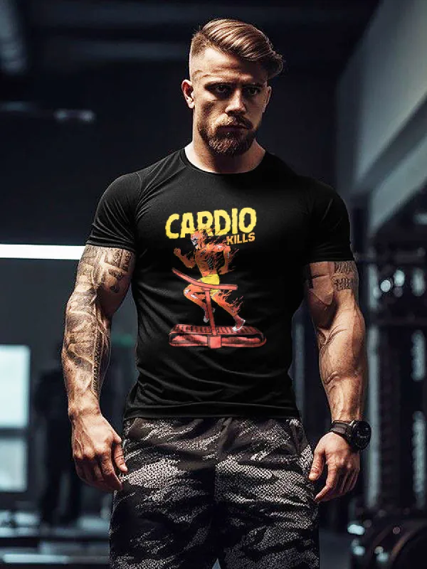 Cardio Kills Skull Print Men's T-shirt sold by Polyalien