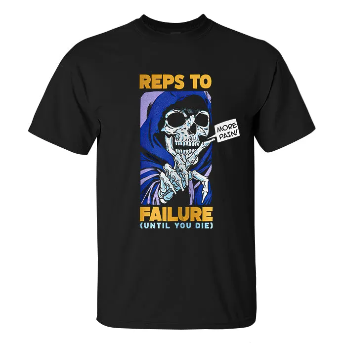 Reps To Failure Until You Die Skull Print Men's T-shirt sold by Polyalien product image thumbnail 2