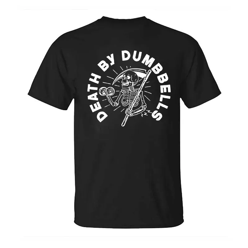 Death By Dumbbells Skull Printed Men's T-shirt sold by Polyalien product image thumbnail 2
