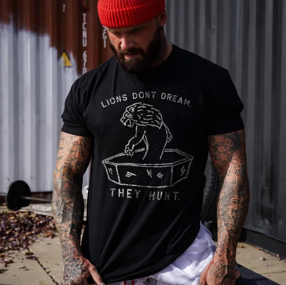 Lions Don't Dream. They Hunt Printed Men's T-shirt sold by Polyalien
