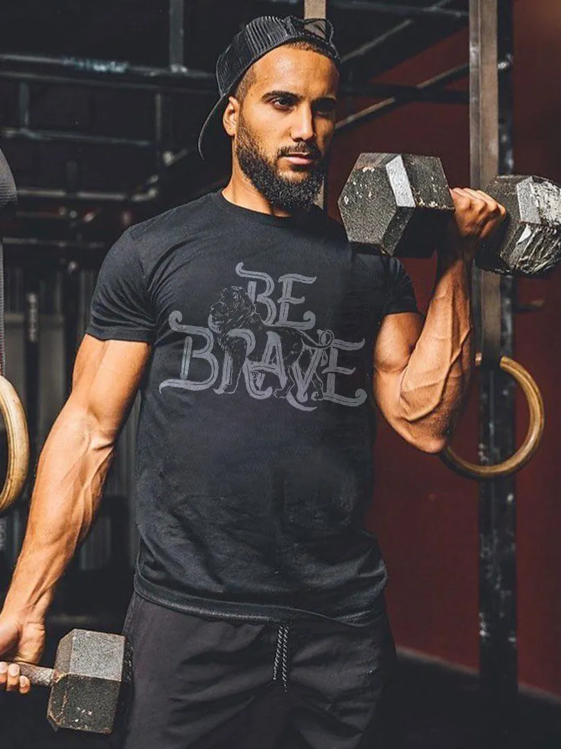Be Brave Printed Men's T-shirt sold by Polyalien