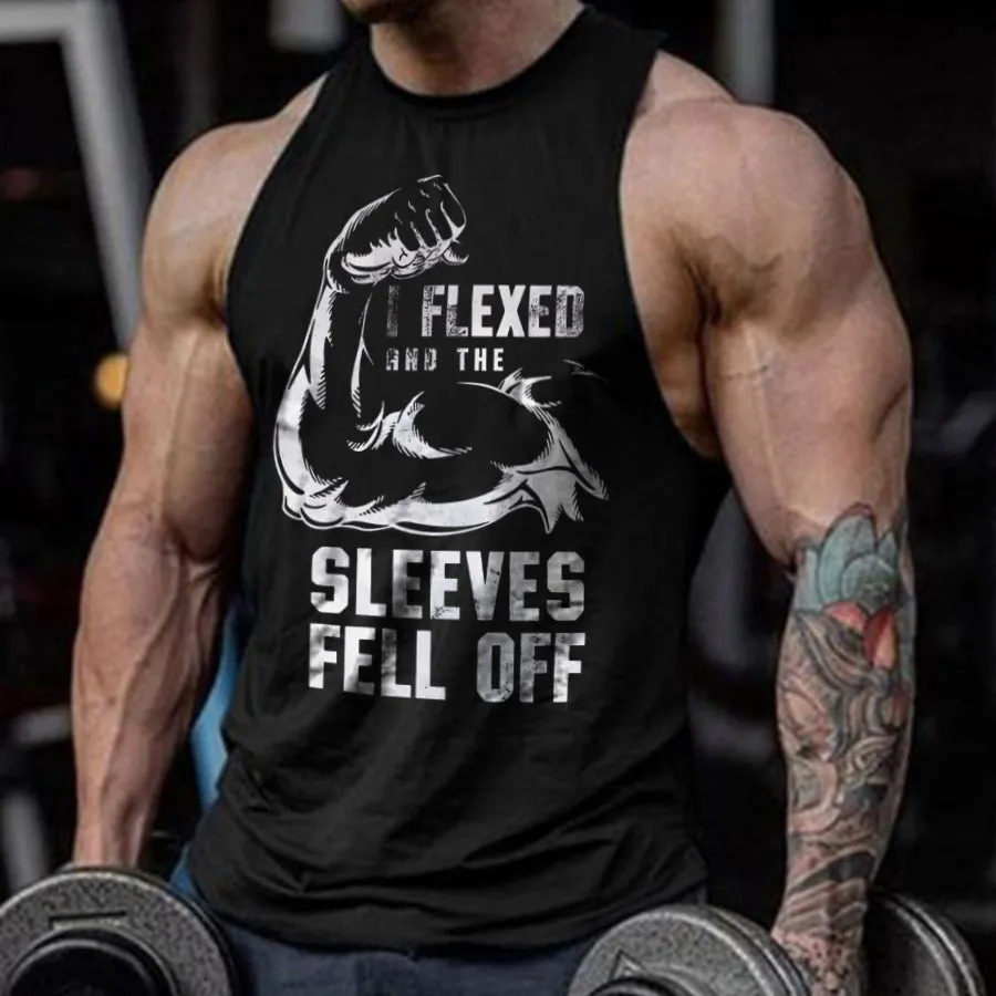 I Flexed And The Sleeves Fell Off Printed Men's Vest sold by Polyalien