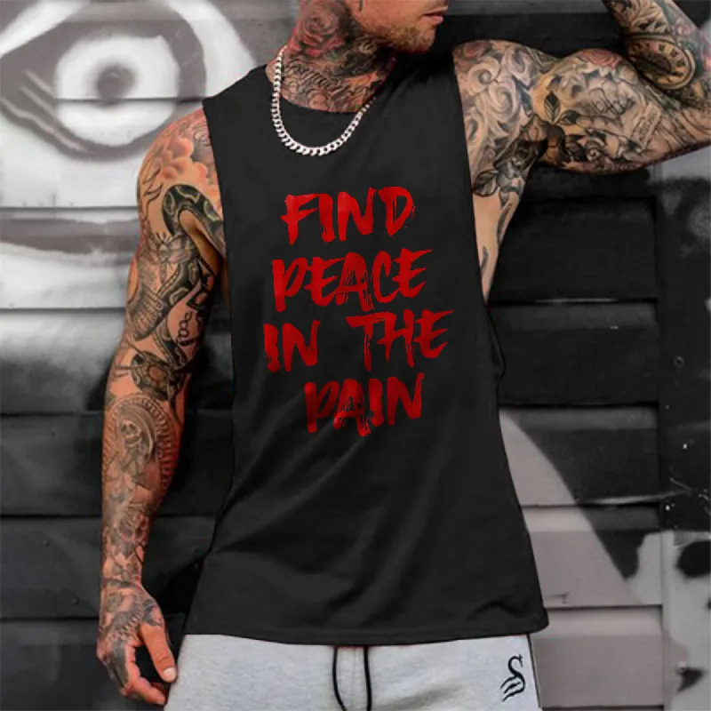 Find Peace In The Pain Printed Vest sold by Polyalien
