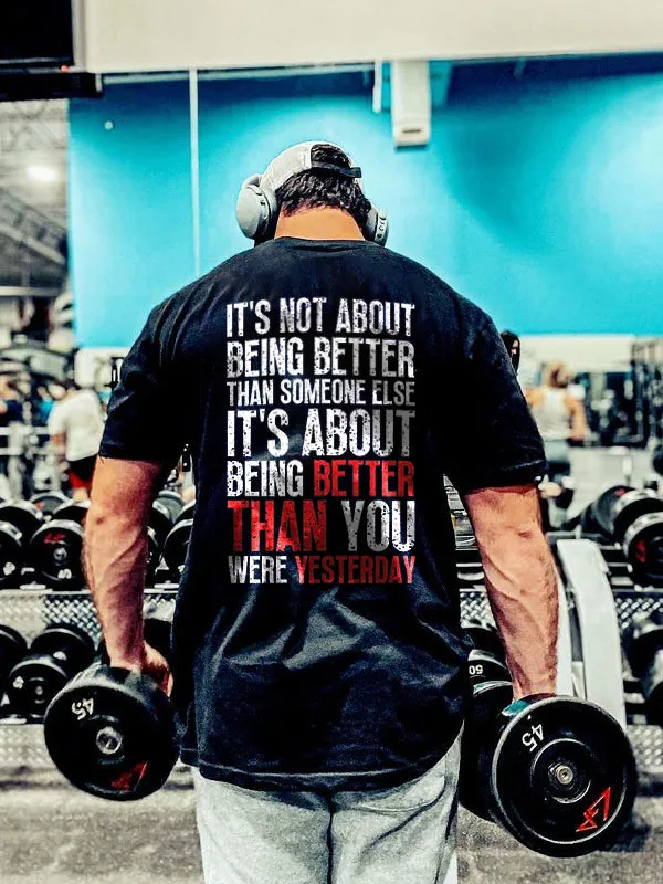 It's Not About Being Better Than Someone Else Print Men's T-shirt sold by Polyalien