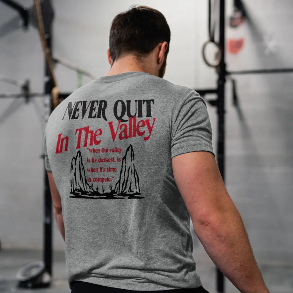 Never Quit In The Valley Print Men's T-shirt sold by Polyalien