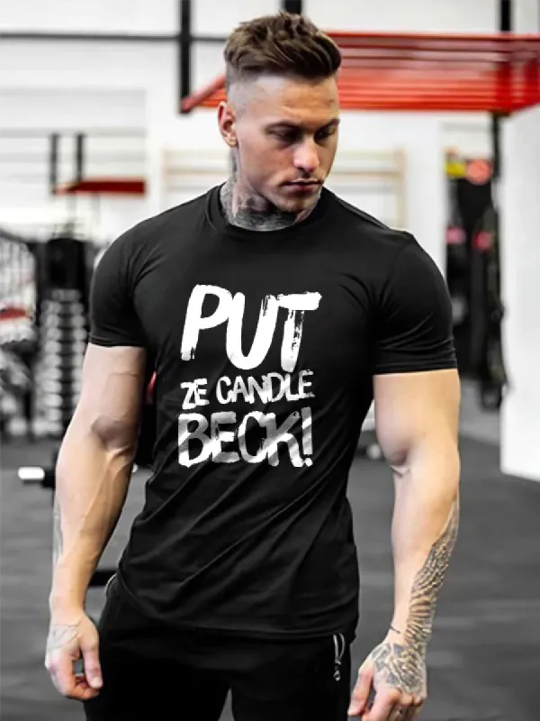 Put Ze Candle Beck! Print Men's T-shirt sold by Polyalien