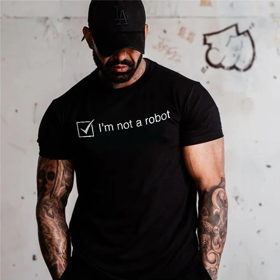 I'm Not A Robot Print Men's T-shirt sold by Polyalien