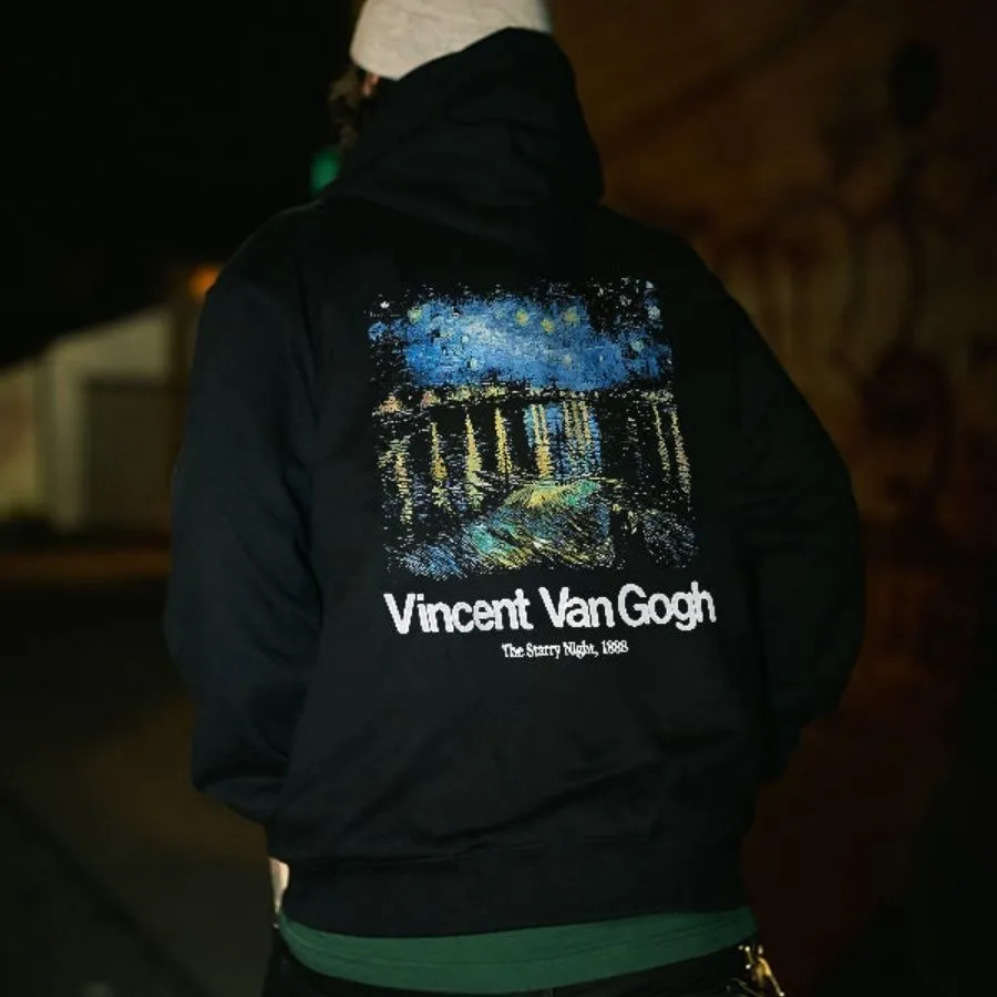 Vincent Van Gogh The Starry Night Printed Men's Hoodie sold by Polyalien