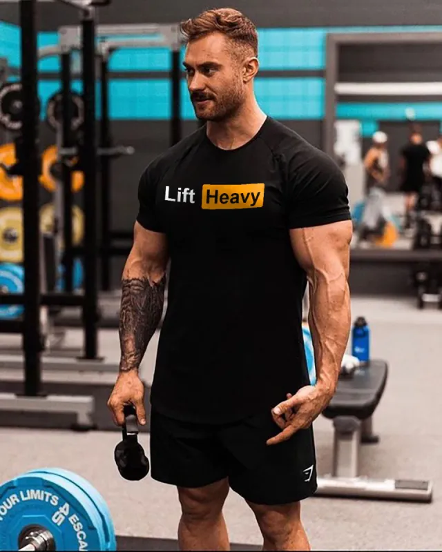 Lift Heavy Printed Men's T-shirt sold by Polyalien