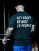 Lift Heavy Be Nice To People Printed Men's T-shirt sold by Polyalien