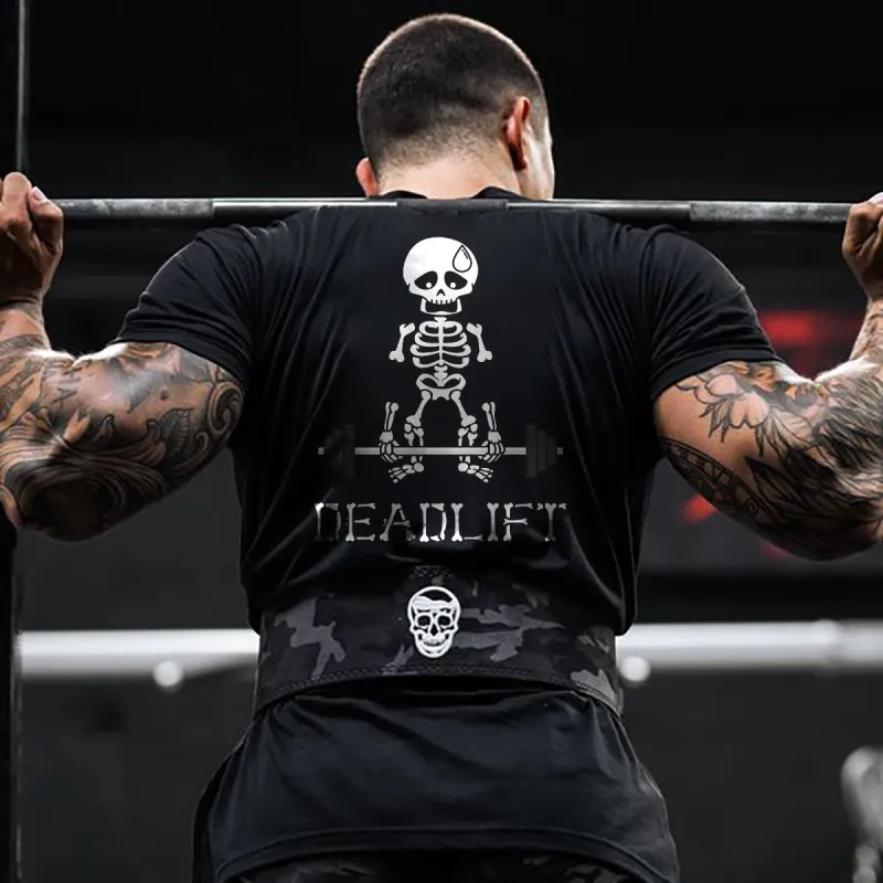 Deadlift Skull Printed Men's T-shirt sold by Polyalien