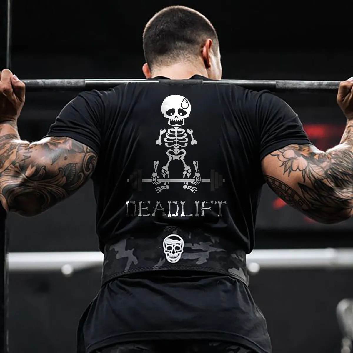 Deadlift Skull Printed Men's T-shirt sold by Polyalien