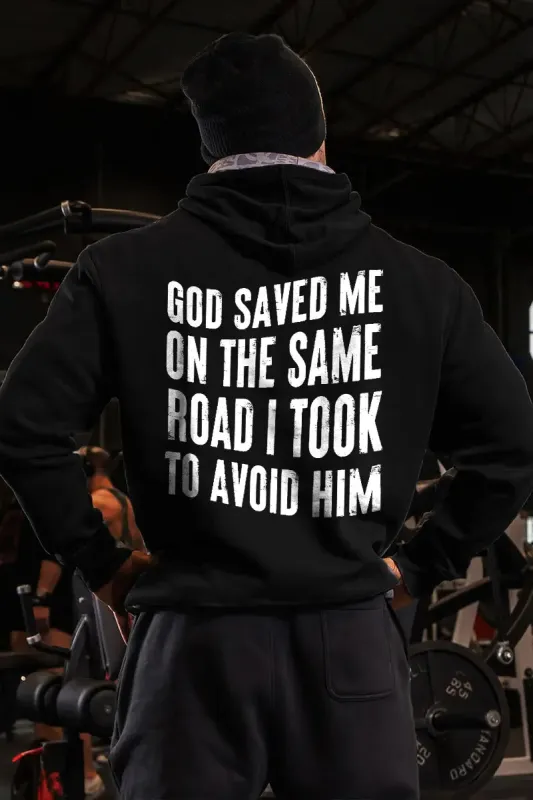 God Saved Me On The Same Road Printed Men's Hoodie made by Polyalien
