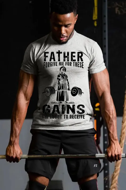 Father Forgive Me For These Printed Men's T-shirt sold by Polyalien