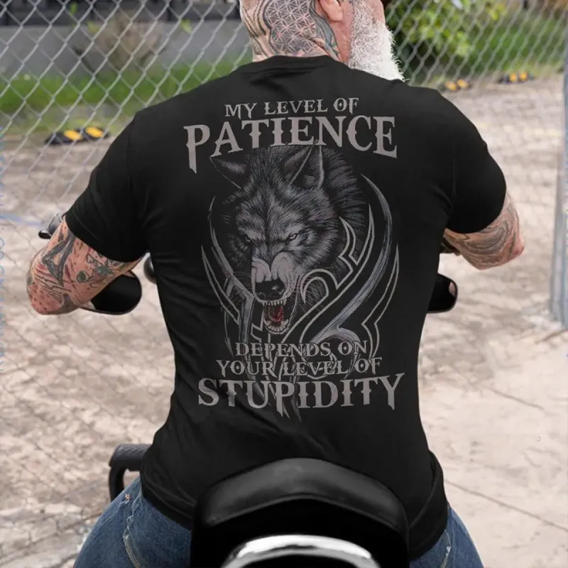 Viking My Level Of Patience Printed Men's T-shirt sold by Polyalien