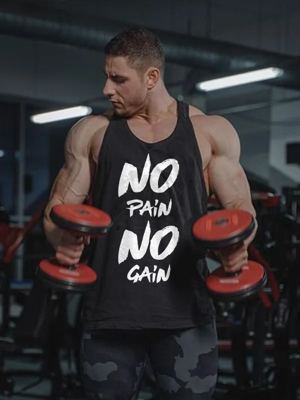 No Pain No Gain Printed Men's Vest sold by Polyalien