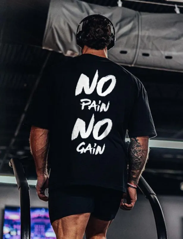No Pain No Gain Printed Men's T-shirt sold by Polyalien