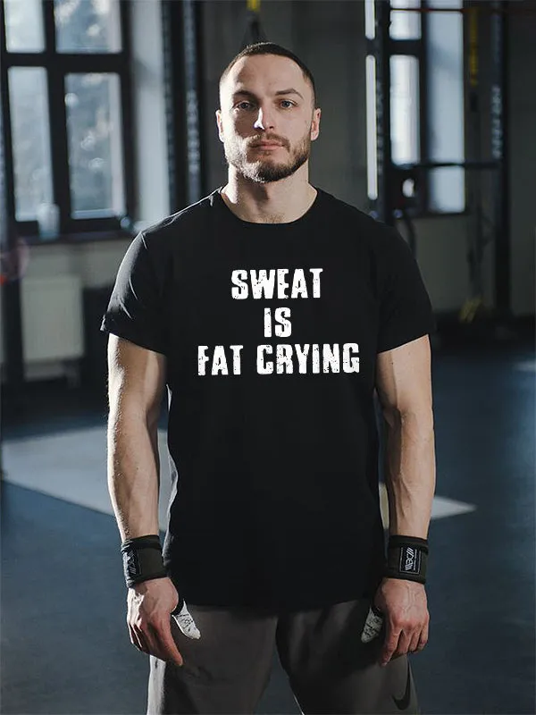 Sweat Is Fat Crying Printed Men's T-shirt sold by Polyalien