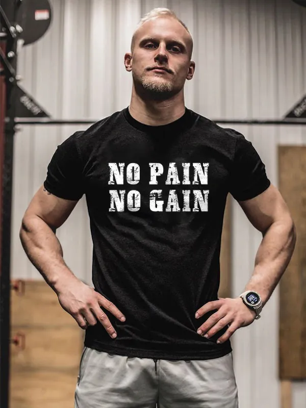 No Pain No Gain Printed Men's T-shirt sold by Polyalien