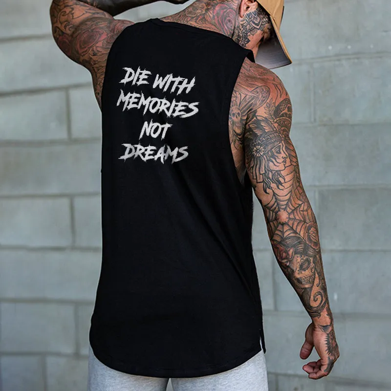 Die With Memories Not Dreams Slogan Printed Men's Vest sold by Polyalien
