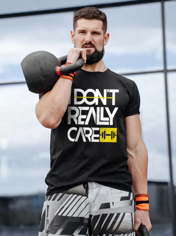 I Don't Really Care Printed Men's T-shirt sold by Polyalien