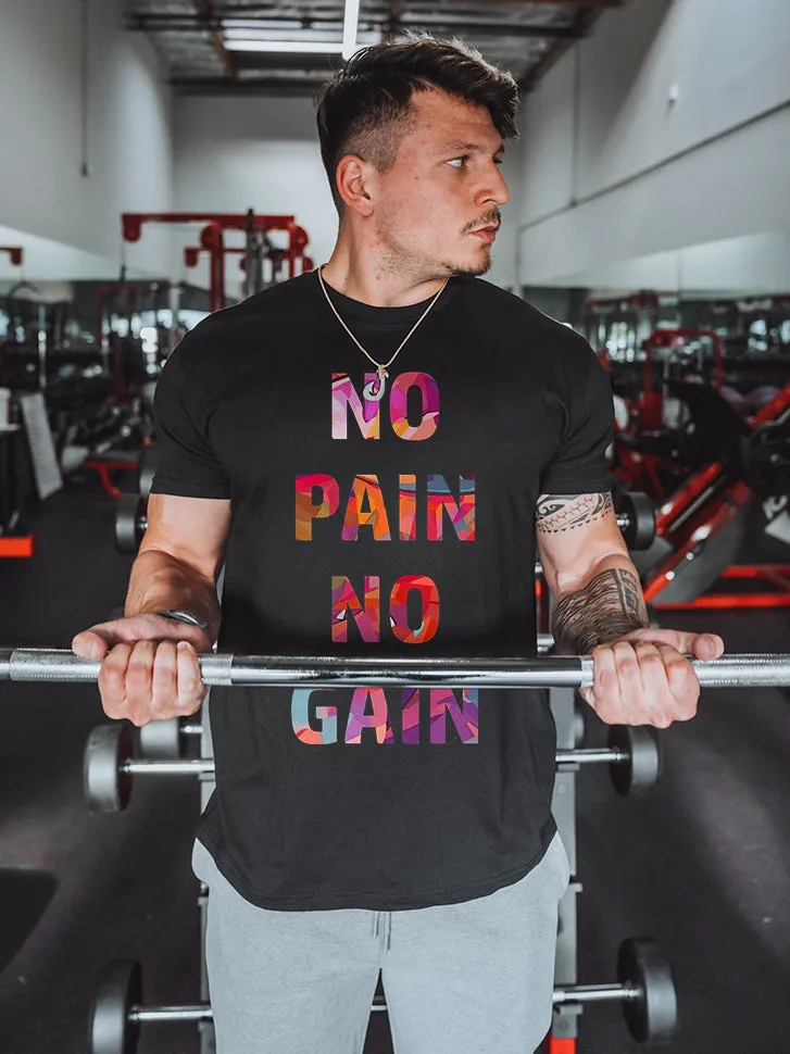 No Pain No Gain Printed Men's T-shirt sold by Polyalien