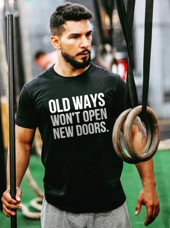 Old Ways Won't Open New Doors Printed Men's T-shirt sold by Polyalien