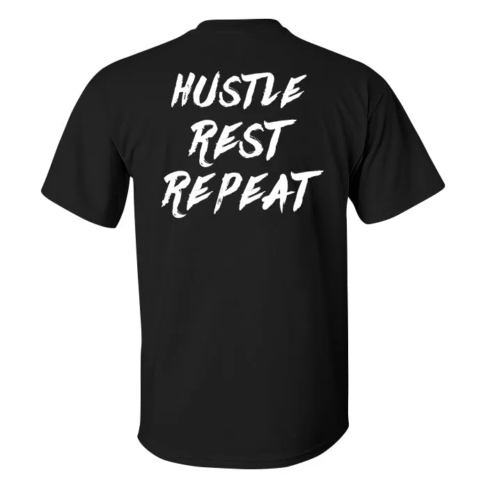 Hustle Rest Repeat Printed Men's T-shirt sold by Polyalien product image thumbnail 2