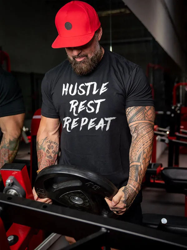 Hustle Rest Repeat Printed Men's T-shirt sold by Polyalien