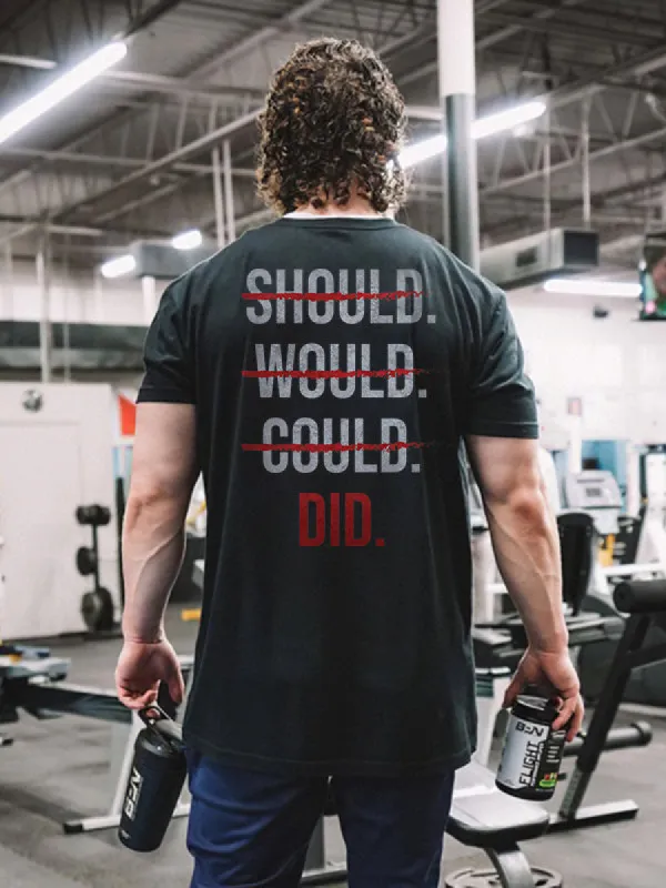 Should. Would. Could. Did. Printed Men's T-shirt made by Polyalien