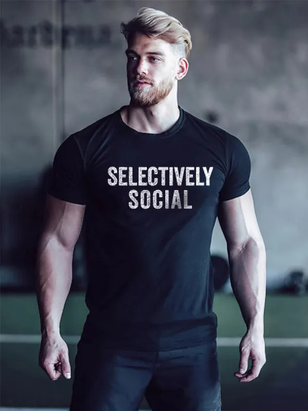 Selectively Social Printed Men's T-shirt sold by Polyalien