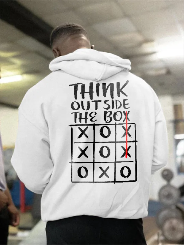 Think Outside The Box Printed Men's Hoodie sold by Polyalien