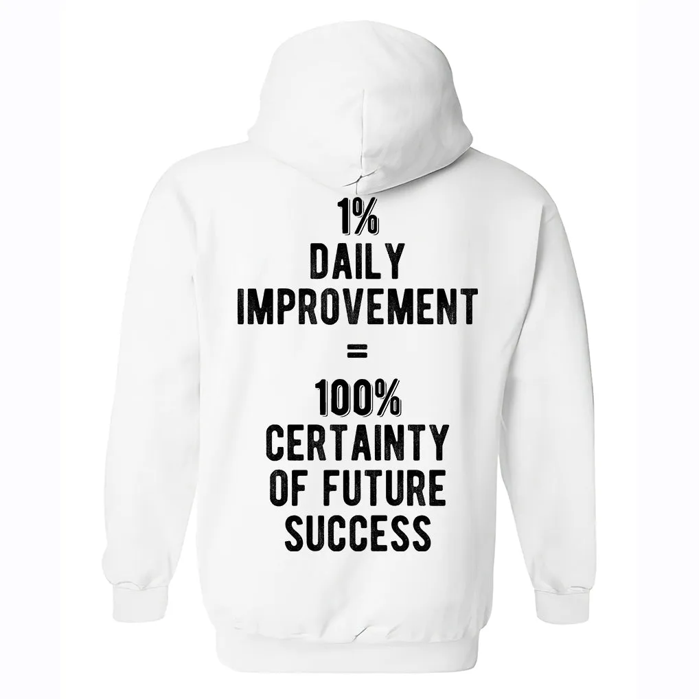 1% Daily Improvement=100% Certainty Of Future Success Printed Men's Hoodie sold by Polyalien product image thumbnail 2