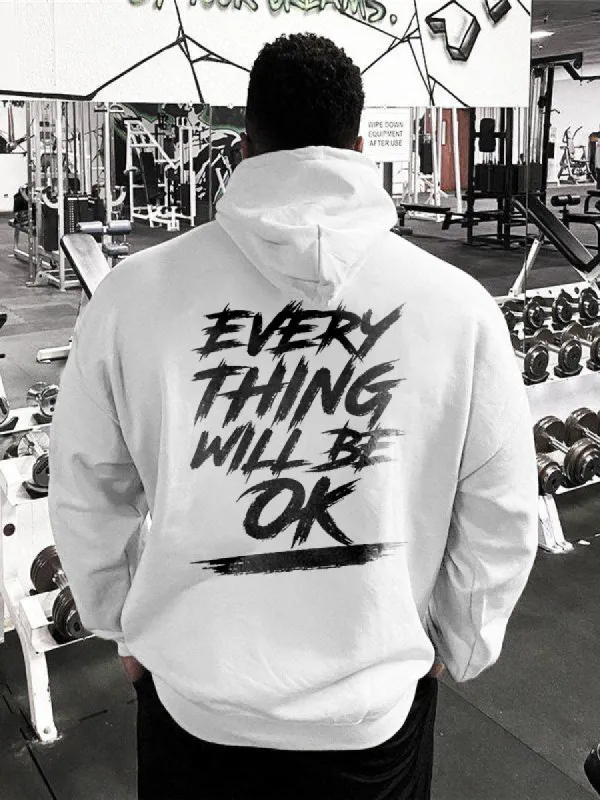 Everything Will Be Ok Printed Men's Hoodie sold by Polyalien