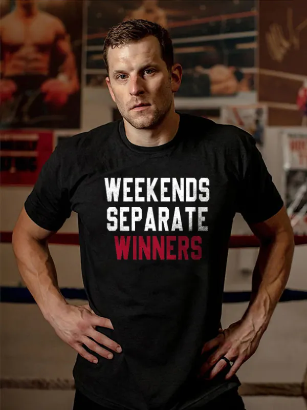 Weekends Separate Winners Printed Men's T-shirt sold by Polyalien