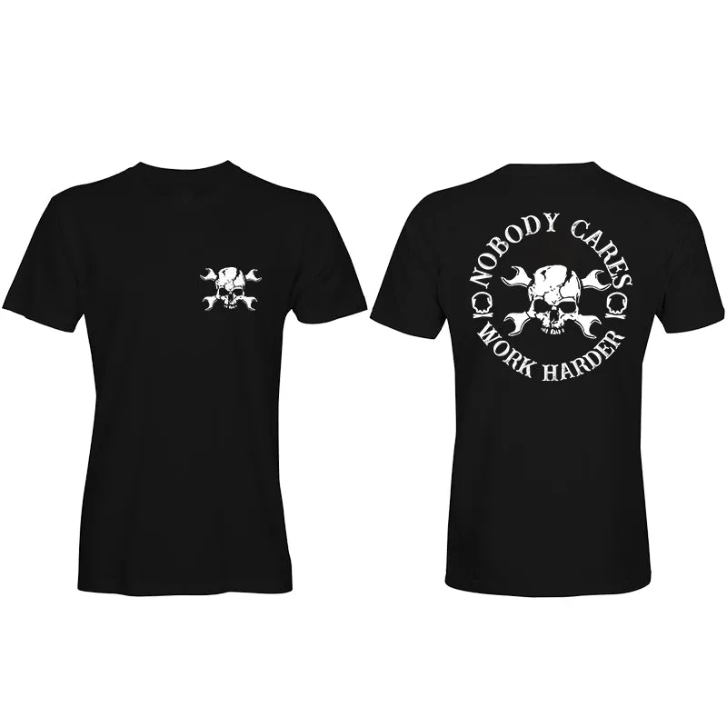 Skull Nobody Cares Work Harder T-shirt Sold Out sold by Polyalien product image thumbnail 4