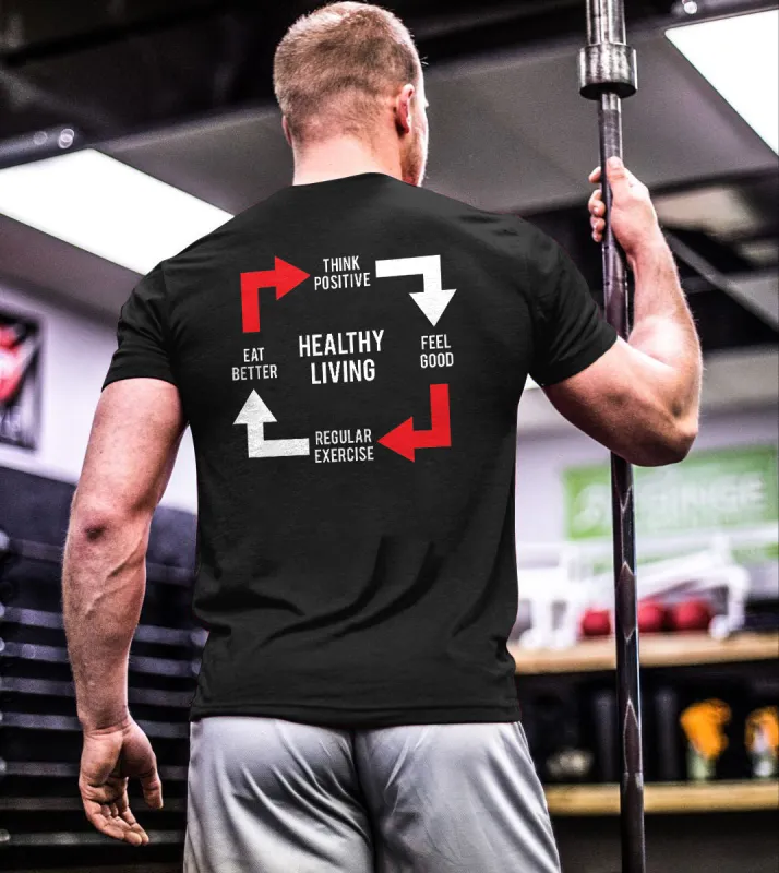 Healthy Living Printed Casual T-shirt sold by Polyalien