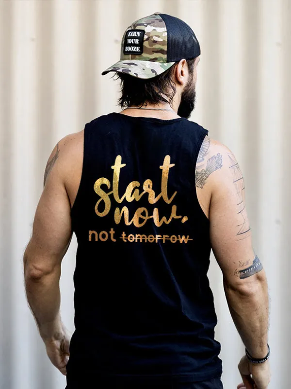 Start Now Not Tomorrow Printed Vest sold by Polyalien