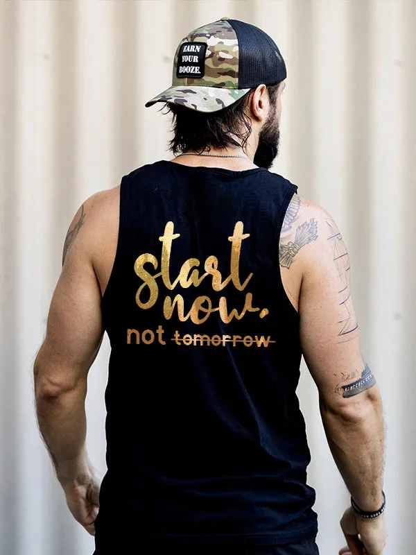 Start Now Not Tomorrow Printed Vest sold by Polyalien