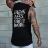 Think Less Stupid More Printed Vest sold by Polyalien